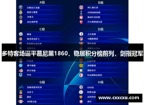 多特客场逼平慕尼黑1860，稳居积分榜前列，剑指冠军